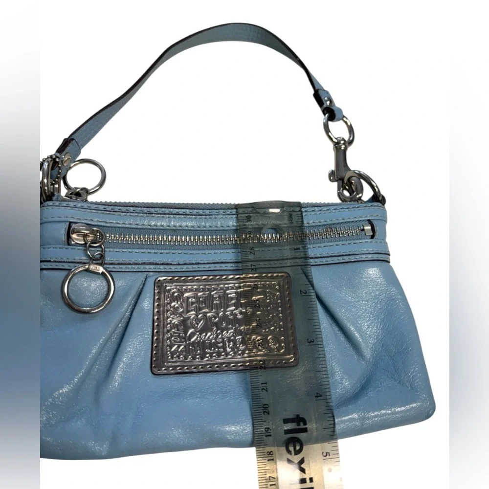 Coach Poppy Vintage Y2K Charming Blue Leather Wristlet